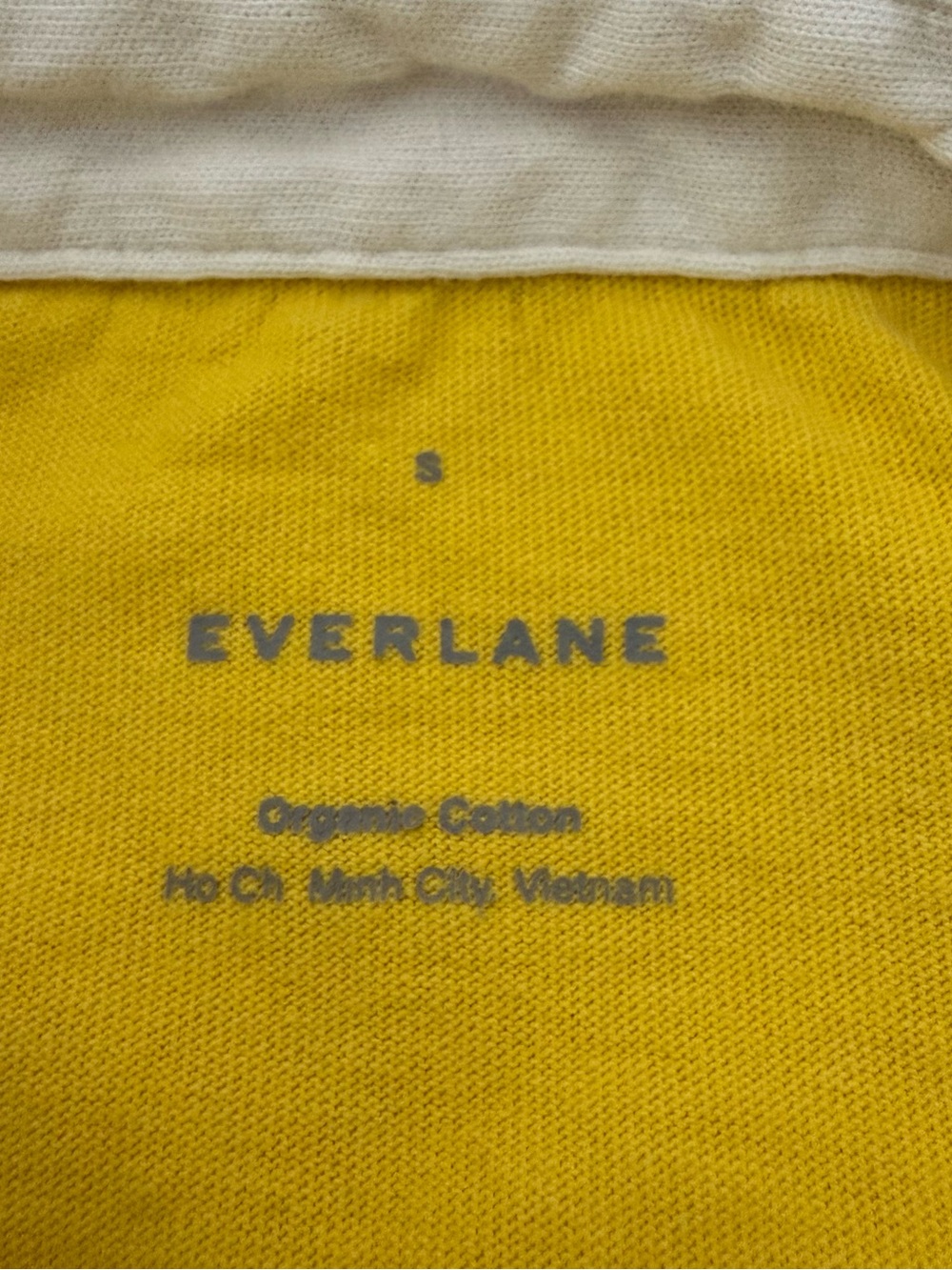 Everlane Polo Shirt Top Womens Sz S Yellow Oversized Long Sleeve Organic Cotton - Picture 9 of 12